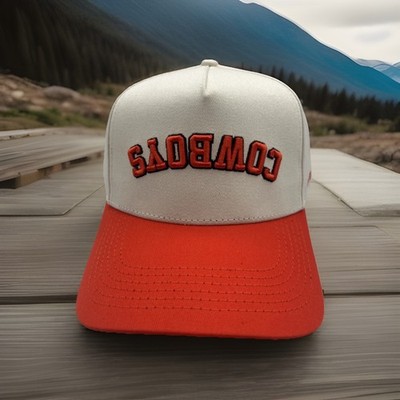OSU Cowboys Hat ''Upside Down'' Spellout Logo Premium Snapback Cap H129