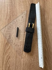 3tlg Office Set Geodreieck Case With Ballpoint  Fountain Pen Ma stab-lineal -