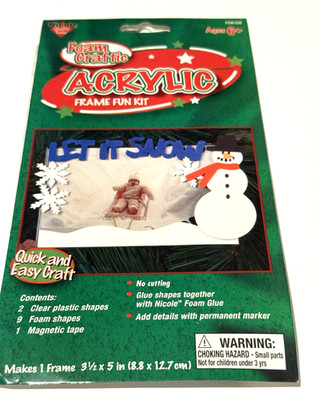 Nicole Foam Craftic Acrylic Frame Kit FOM638 Let It Snow Snowman Christmas Craft
