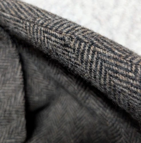 vintage USA made NORDSTROM herringbone TWEED overcoat 44L brown BELTED wool image 18