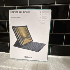 Logitech Universal Folio Keyboard Case Black Bluetooth for 9-10" Tablets