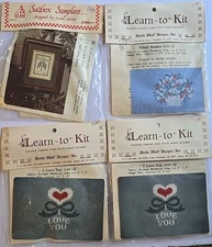 Detailed Counted Cross Stitch Patterns Lot Of 4 Learn To Kits Saltbox Samplers 