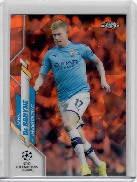 2019 Topps Chrome UCL Soccer Sapphire Orange #19 Kevin De Bruyne #/50