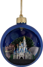 Disney Globe Ornament - Four Parks with Fireworks - Light Up