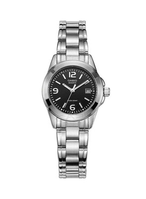 Casio LTP-1215A-1ADF DAMENUHR STAHL SCHWARZ DATUM 29mm UNTERPREIS