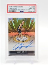 EGOR DEMIN 2025-26 TOPPS CHROME ROOKIES GOLD GEOMETRIC RC AUTO /50 PSA 10 Q0902