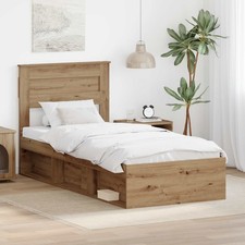 Cadre de lit avec tête de lit Bois de pin massif moderne Style chambre vidaXL vi