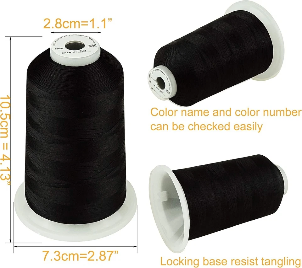 Embroidery Thread Polyester Huge Spool 5500Y for Sewing Machine Assorted Colors - Image 4 of 4