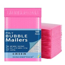  000 500 PCS 4x8 4x7 Poly Bubble Mailers Shipping Bag Padded Envelopes Pink