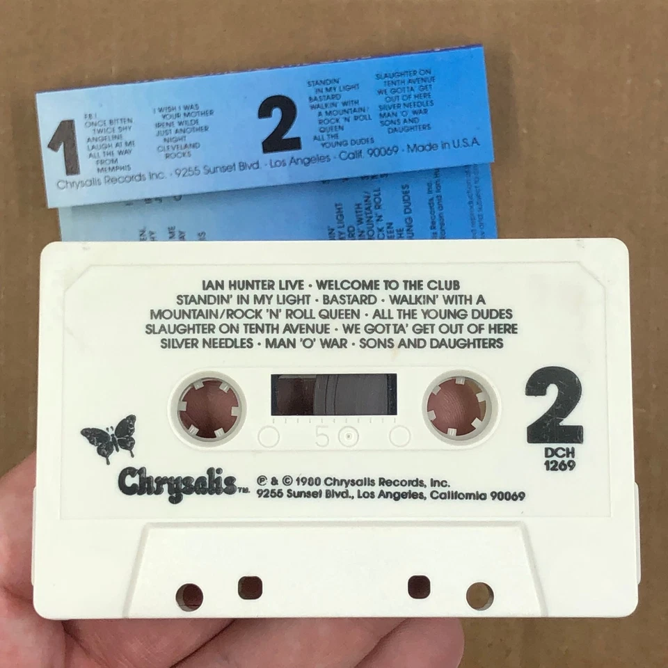 IAN HUNTER Cassette Tape LIVE WELCOME TO THE CLUB Pop Rock ONCE BITTEN TWICE SHY - Image 3 of 4