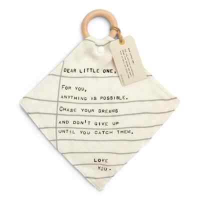 Baby Unisex Demdaco Dear You Teether Blankie Sweet Lovey Wooden Teether Comfort 