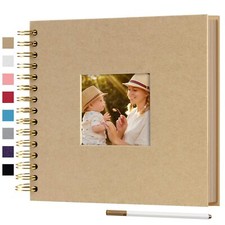 8 x 8 Inch Small DIY Scrapbook Photo Album with Cover Photo 80 Pages Hardcove...