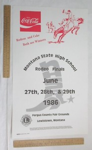 1986 Montana State High School RODEO FINALS Poster - Lewistown, MT