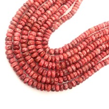 Thulite Beads 13 Inch Strand 8-9 MM Beads Smooth Rondelle Beads Handmade Beads