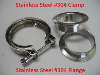 304 Stainless Steel 2.50" inchTurbo Exhaust Down Pip V band Vband set 