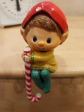 Vintage Hallmark Cards Elf Pixie Shelf Sitter Christmas Holiday Stocking Holder 
