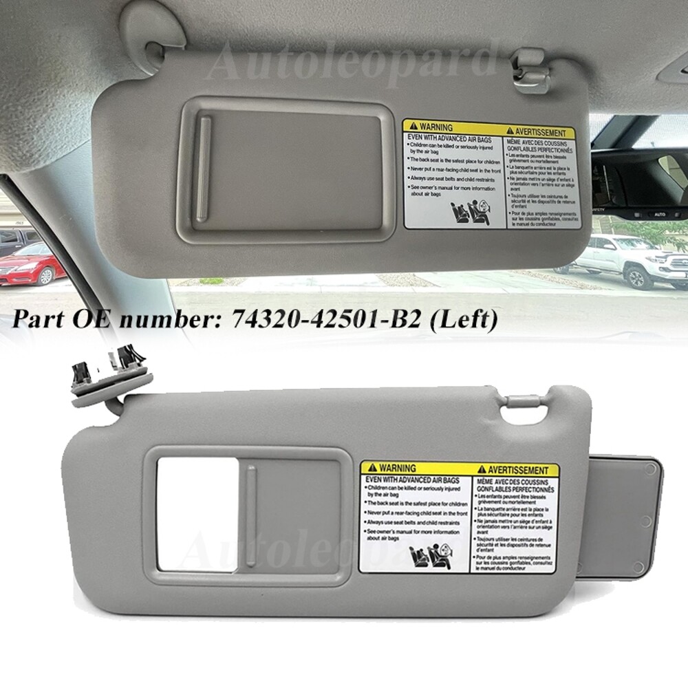 Hurotoms Sun Visor With Light For 2006-2013 Toyota RAV4, Left Driver Side, Replace
