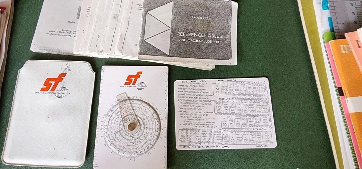 Vintage Concise Sama & Etani Model 600 Circular Slide Rule and Reference Tables