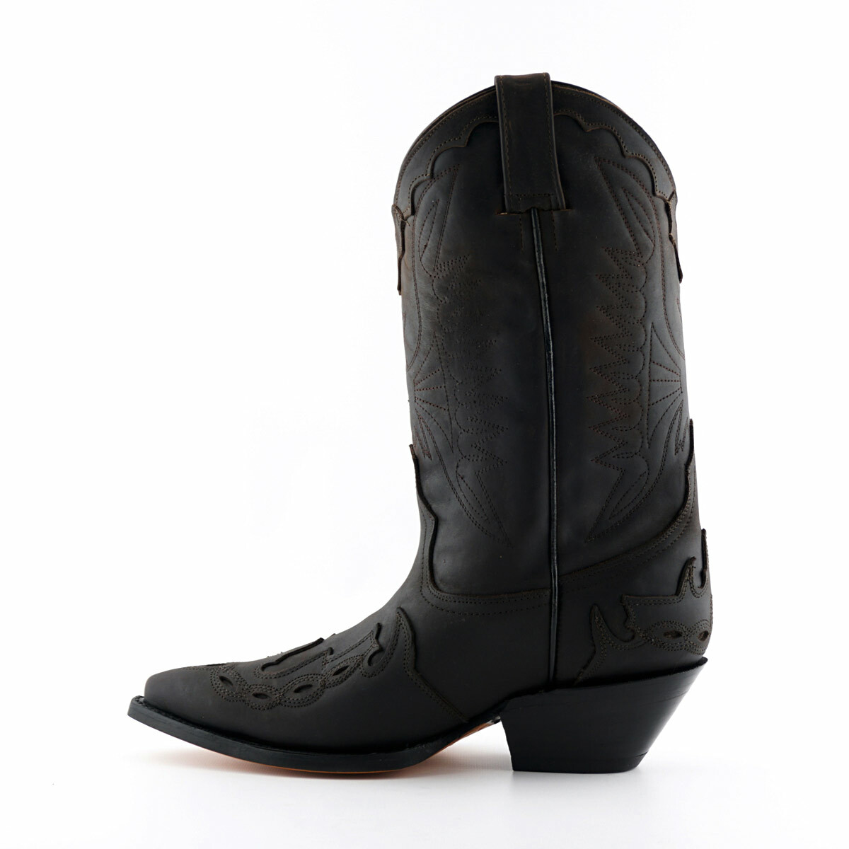 Grinders Arizona Black Burgundy Genuine Leather Cowboy Boot Slip On Pointed Toe Boots - Foto 7