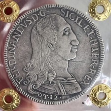 Palermo Moneta 12 Tari 1796 Ferdinando III R3 Variante RVM