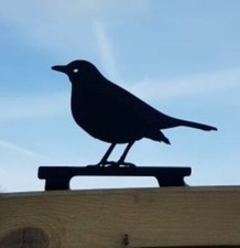 Metal Blackbird Fence Post Topper, Garden Ornament, Garden Decor,Metal Art, Bird