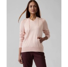 Athleta Hoodie Size Large Sweatshirt Sweater Pink Evergreen Pullover Great Cond