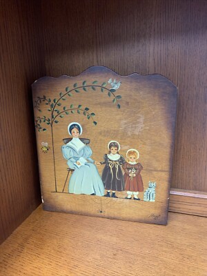 Wooden Writing Stationary Box/Storage Hand Painted With Sliding Door