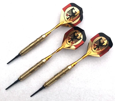 JCS-DART 3 Dartpfeile Soft Darts GOLD Arrow je 18 Gramm Darts + 50 Dartspitzen Softdarts