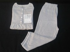 New Wheat Danish Design Girls Pyjama Set Size 6 Gray Stripe 100 Cotton