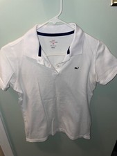 Vineyard Vines Polo Shirt White Target Cotton Casual Youth Size 14 / 16 "EUC"