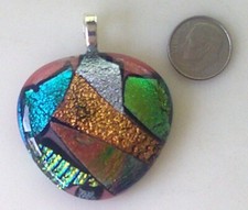 dichroic glass pendant fused hand made crafted
