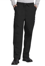 Cherokee Workwear Scrubs Men's Drawstring Cargo Pant Tall 4000T BLKW Black
