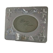 Russ Berrie Babys Baptism Frame for 3.5" X 5" Photo Keepsake Infant Tabletop