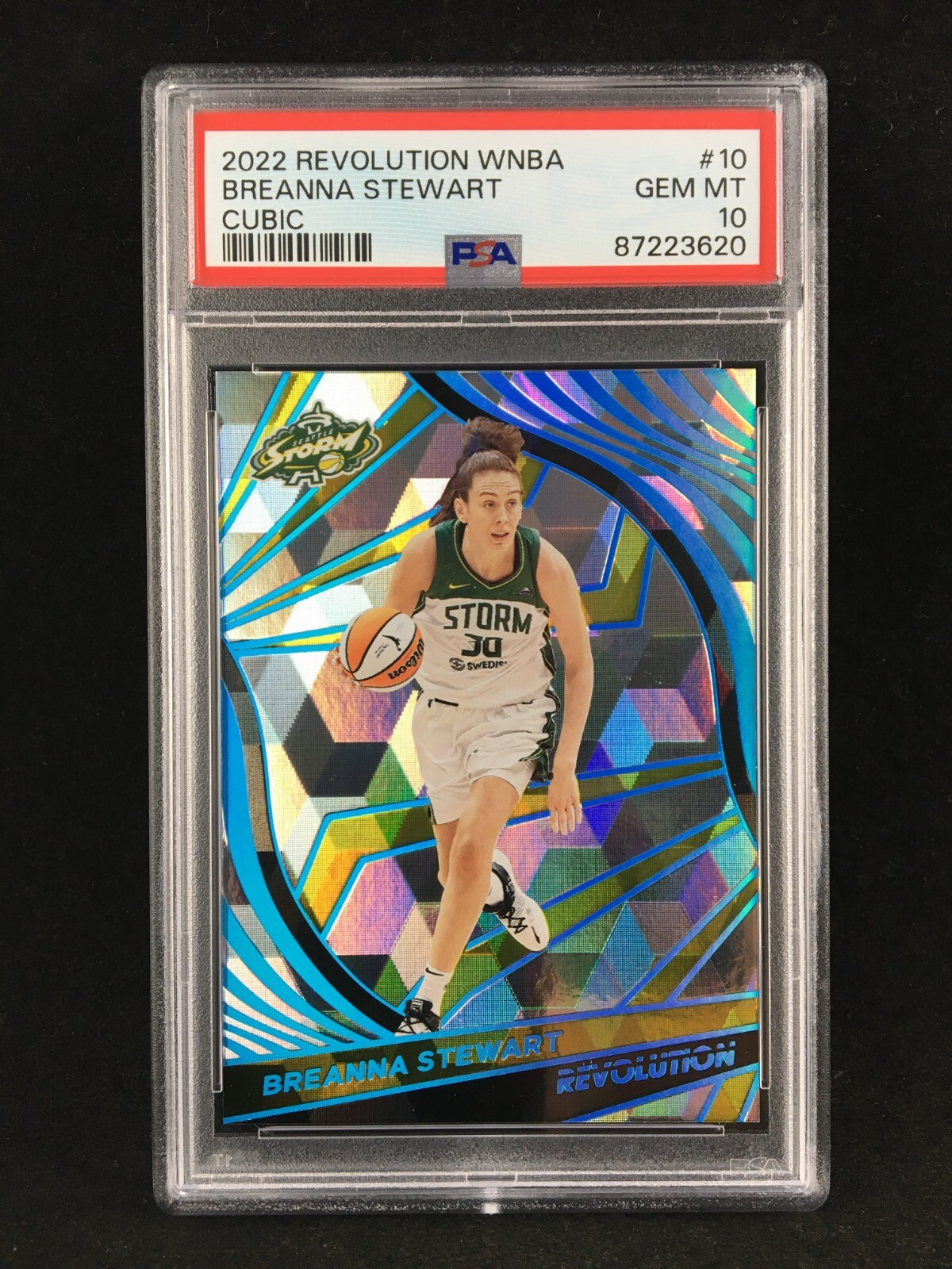 Pop 2 PSA 10 Breanna Stewart 2022 WNBA Revolution CUBIC /50 #10 Storm view 1