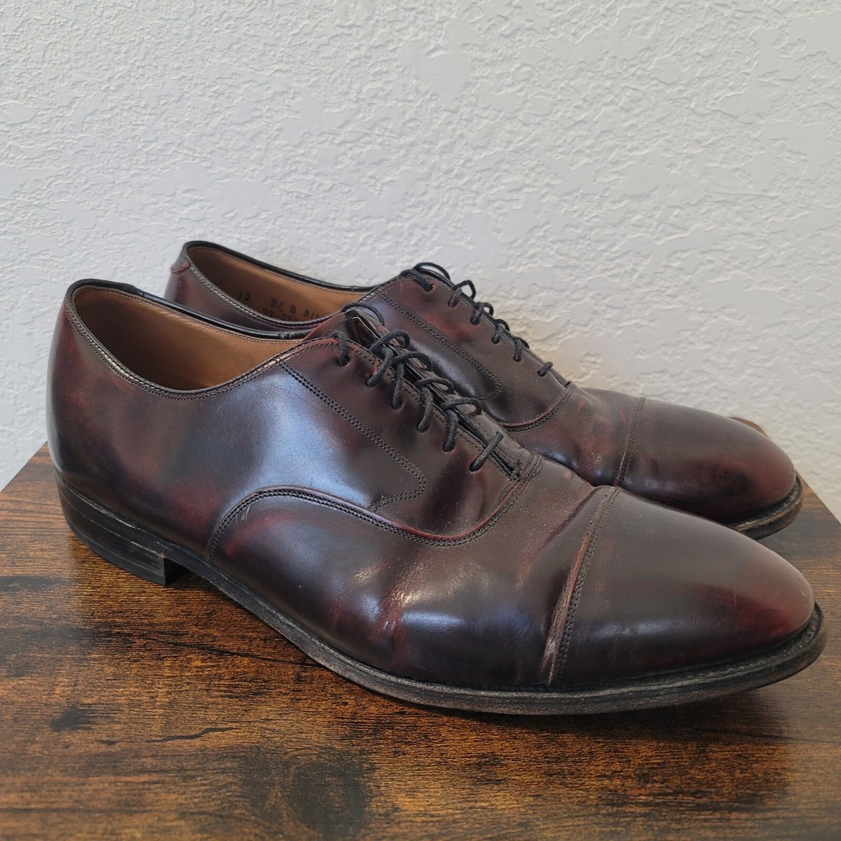 Johnston & Murphy Melton Shoes Mens Size 12 D Burgundy Cap  display picture 3