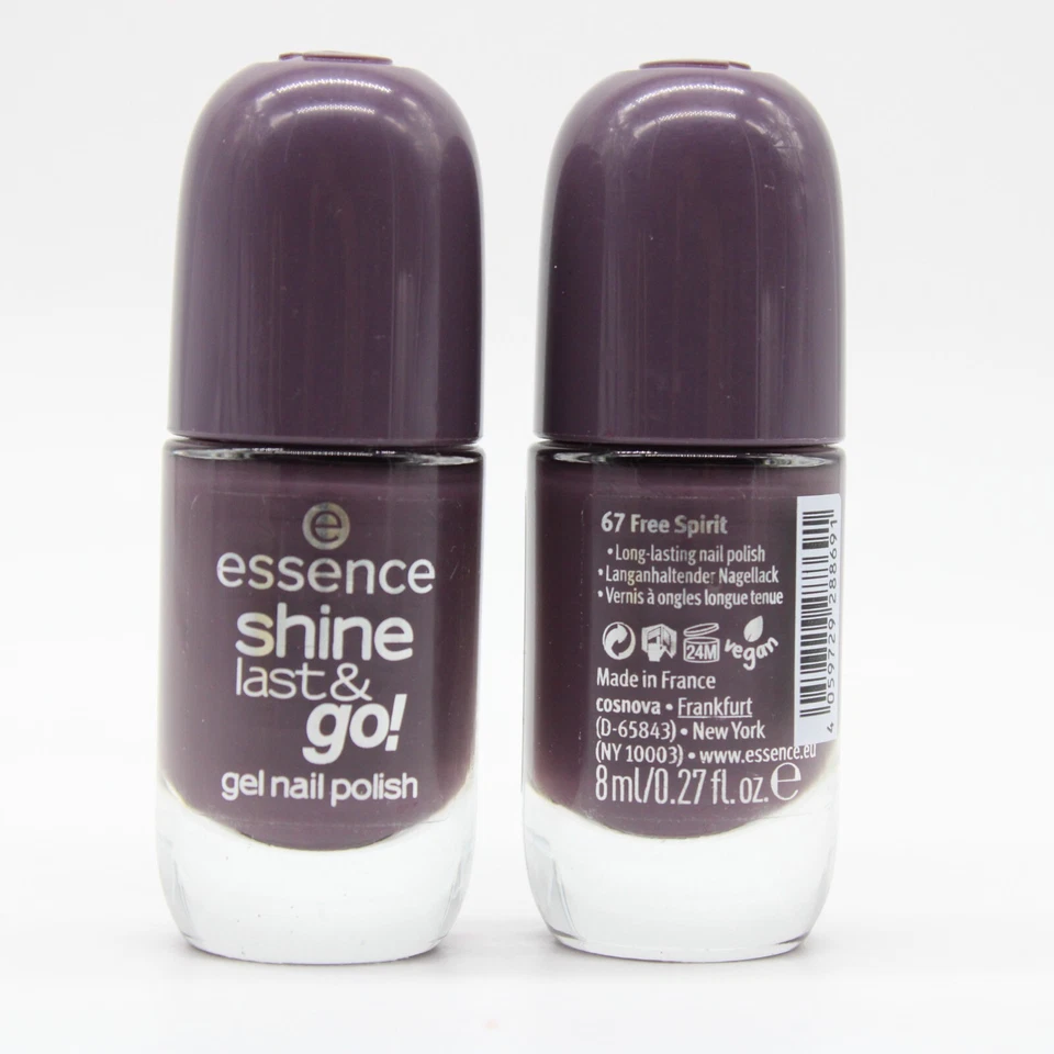 2x Essence SHINE LAST & GO! Gel Nail Polish Nagellack 67 Free Split 8ml - NEU