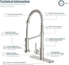 Kitchen Faucet Casavilla Kitchen Faucet - KF-N-7001 Brushed Nickel New Open Box