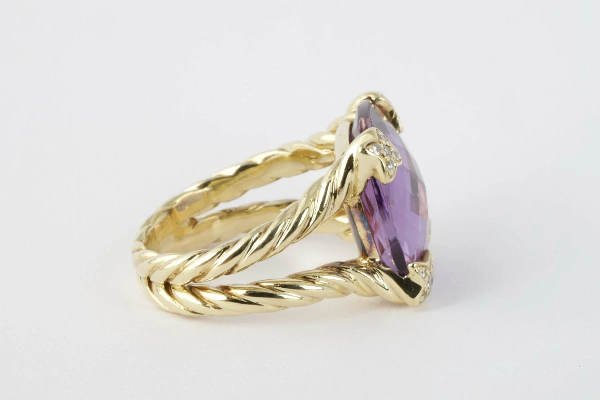 David Yurman 18k Yellow Gold Amethyst 15.65tcw Diamond 0.20tcw