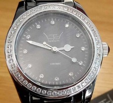 Ladies LTD Limited Edition Gun-Metal Black Ceramic Crystal Bezel Watch 030623