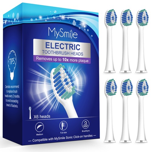 MySmile Electric Toothbrush Travel Case USB Rechargeable 6 Replacement