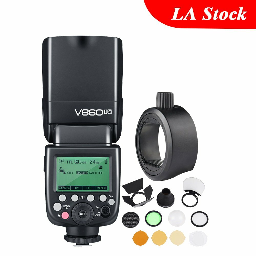 Godox V860II-C TTL HSS Camera Flash Speedlite S-R1 AK-R1 Barn Door For ...