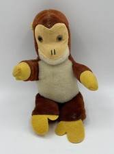 Vintage 1940-50s 8 Monkey Plush Brown w/ Yellow Hands Feet RARE