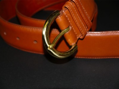EUC Coach Medium Brown Cowhide Brass Leather Belt – Medium  display picture 1