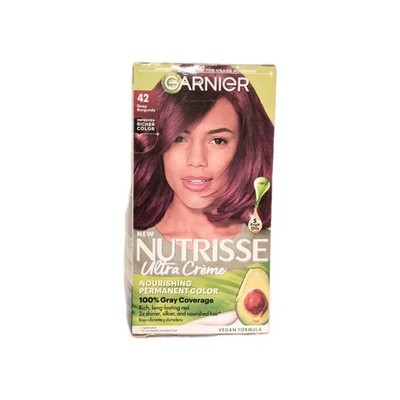Garnier Nutrisse Ultra Creme Hair Color #42 Deep Burgundy Black Cherry, 1 kit
