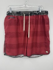 Vuori Banks Short Mens XXL Red Texture Stripe Performance Athletic Board Shorts