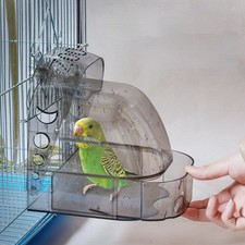 Bird Bath Cage, Cleaning Pet Supplies Cockatiel Bird Clear Bathtub with Botto...