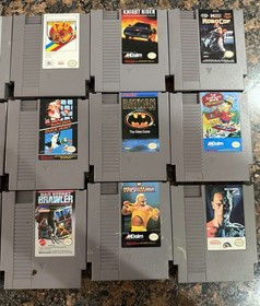 Vintage Nintendo NES Game Lot Mario Batman Simpsons TMNT + Game Genie Authentic