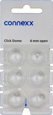 1x Connexx Click 4 mm Open Dome 6er Blister Weiß Hörgeräteschirmchen Silikon