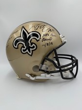 RARE! Drew Brees Signed Helmet | Career Accolades | Authentic | 7/9 | Fanatics 