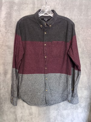 Carbon Button Down Shirt Mens Medium Long Sleeve Colorblock
